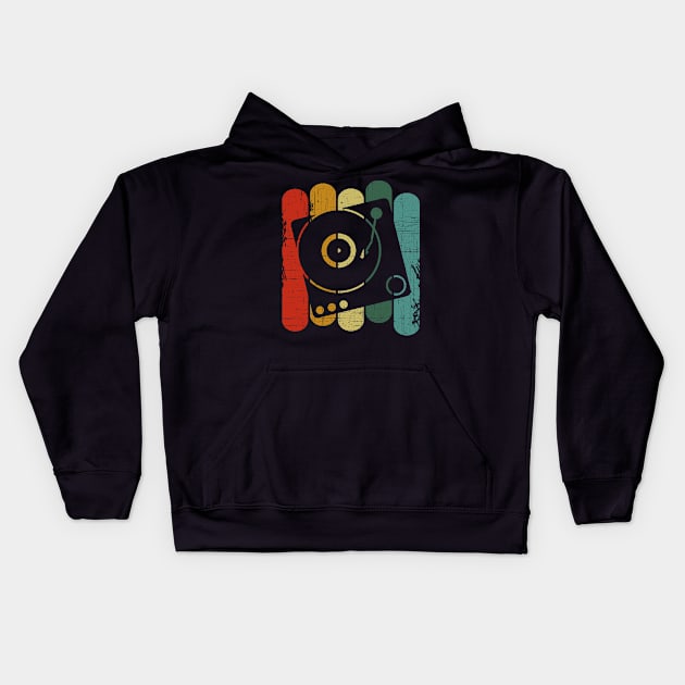 DJ Record Turntable Vintage Kids Hoodie by VintageShirtShoppe